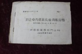 调整中药材接收和收购价格(1973年)